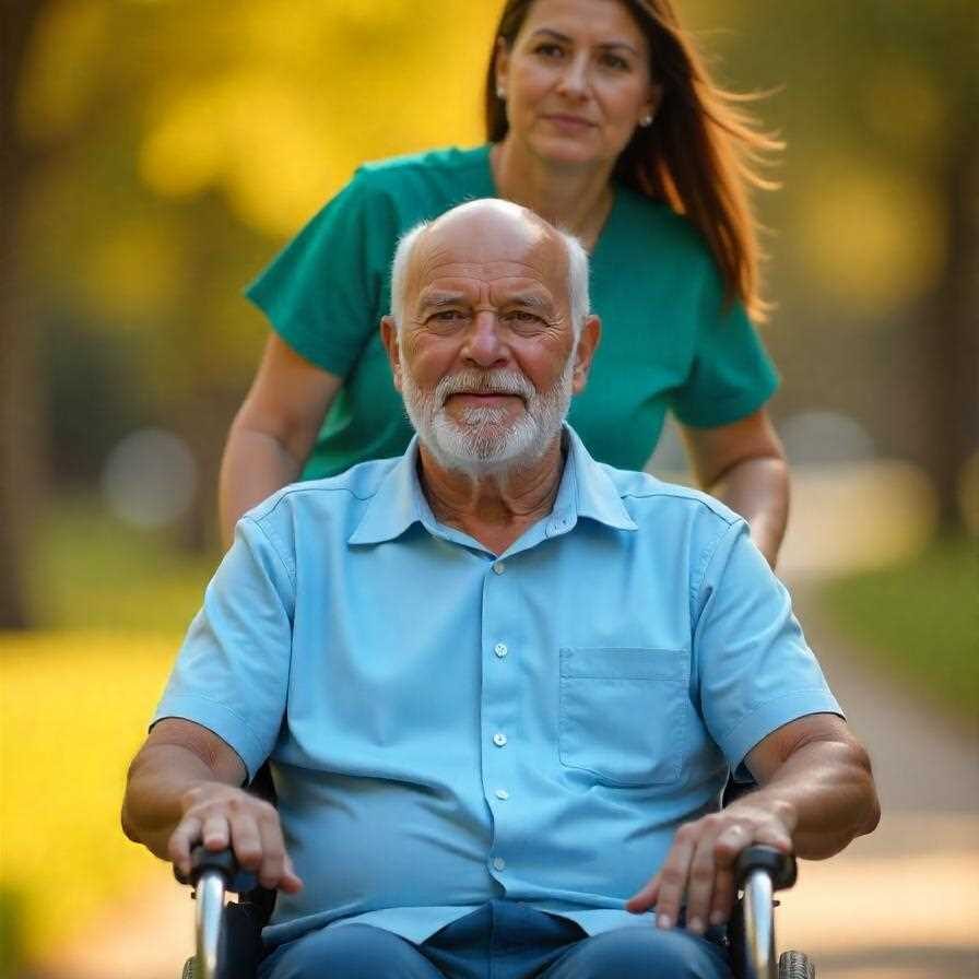 oldman on wheelchair and a nurse taking care of him